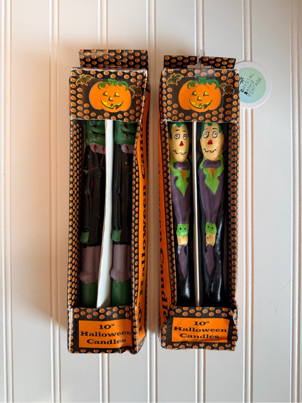 Vintage Halloween Candles - Frankenstein and Dracula